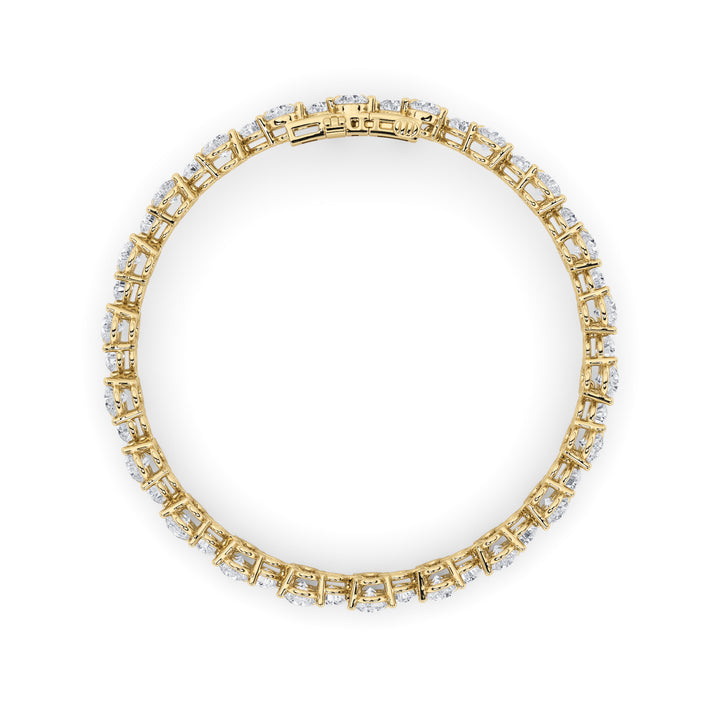 13CTW Round Shaped Lab Grown Diamond (F/VS) Cluster Bracelet in 14K Gold