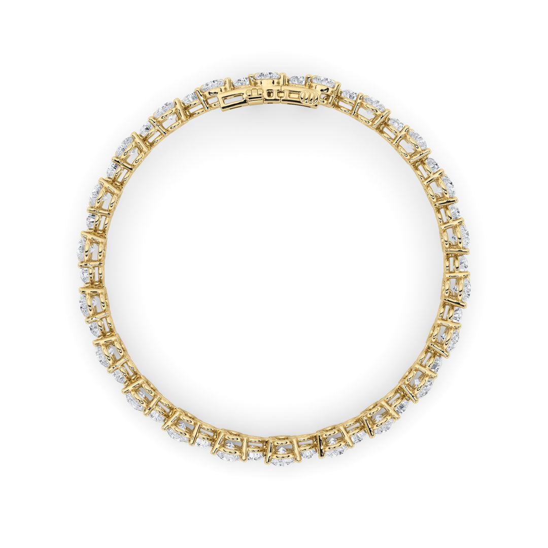 13CTW Round Shaped Lab Grown Diamond (F/VS) Cluster Bracelet in 14K Gold