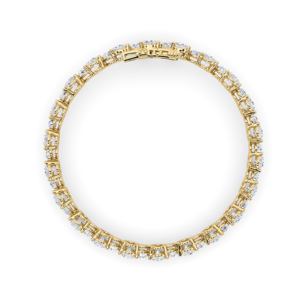13CTW Round Shaped Lab Grown Diamond (F/VS) Cluster Bracelet in 14K Gold