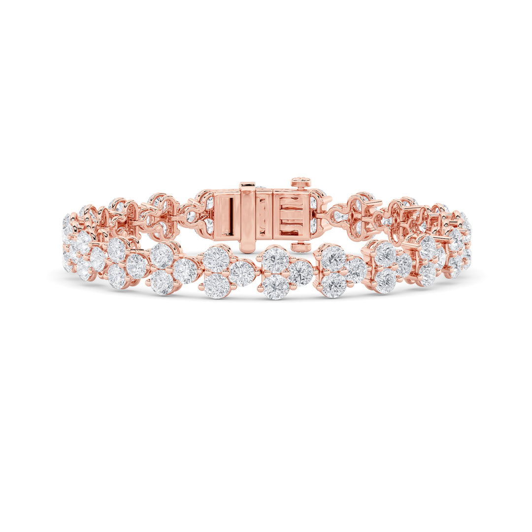 13CTW Round Shaped Lab Grown Diamond (F/VS) Cluster Bracelet in 14K Gold