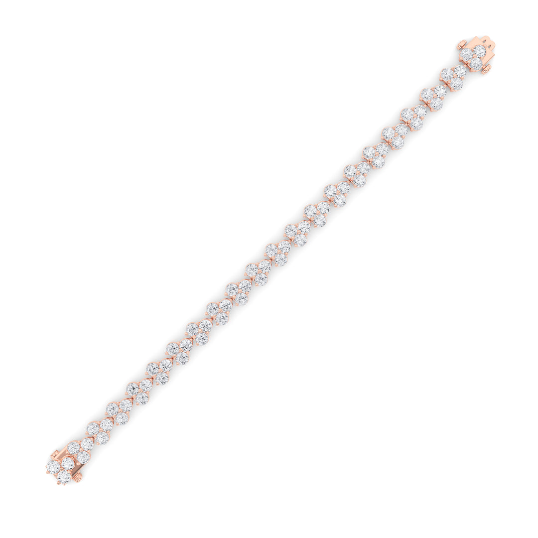 13CTW Round Shaped Lab Grown Diamond (F/VS) Cluster Bracelet in 14K Gold