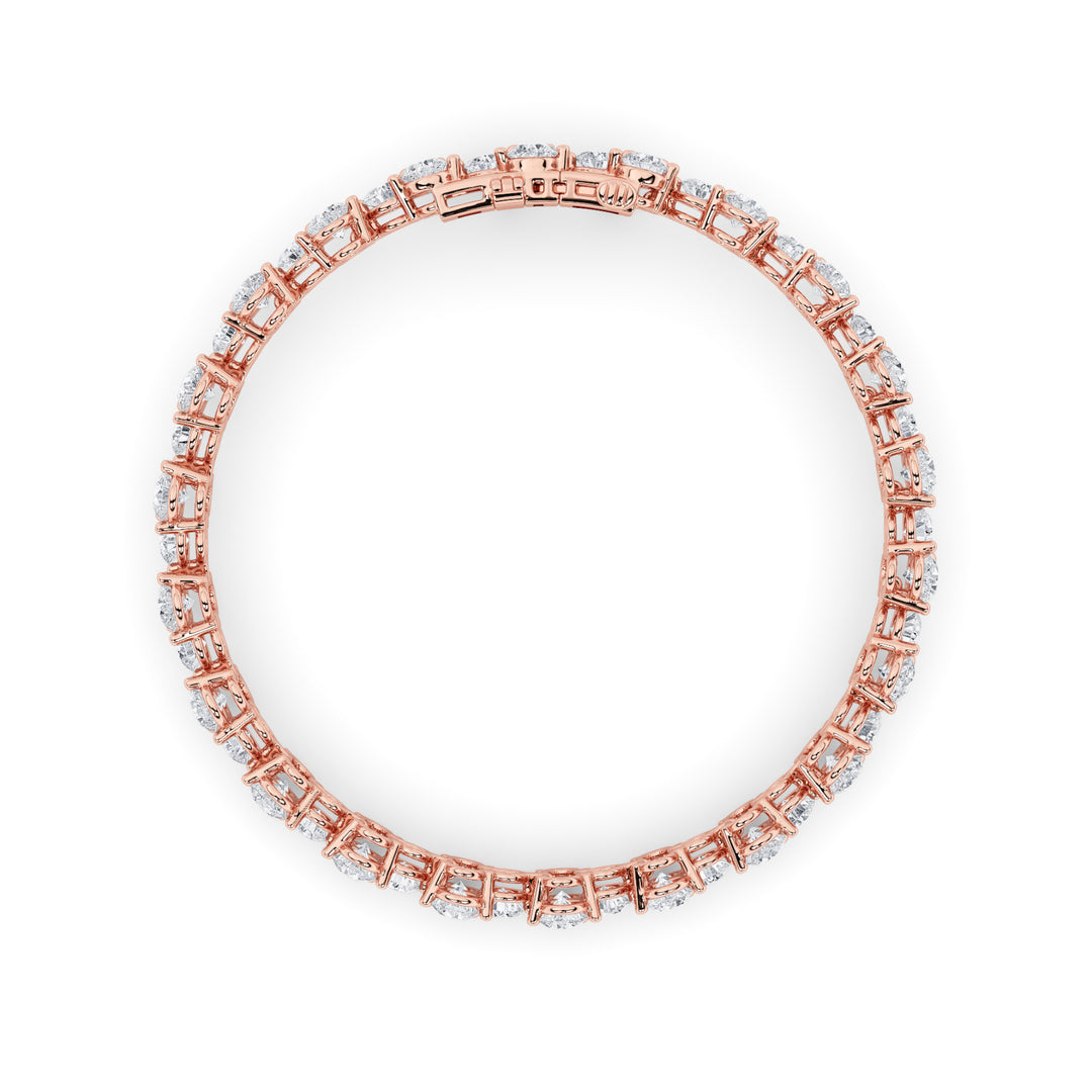 13CTW Round Shaped Lab Grown Diamond (F/VS) Cluster Bracelet in 14K Gold