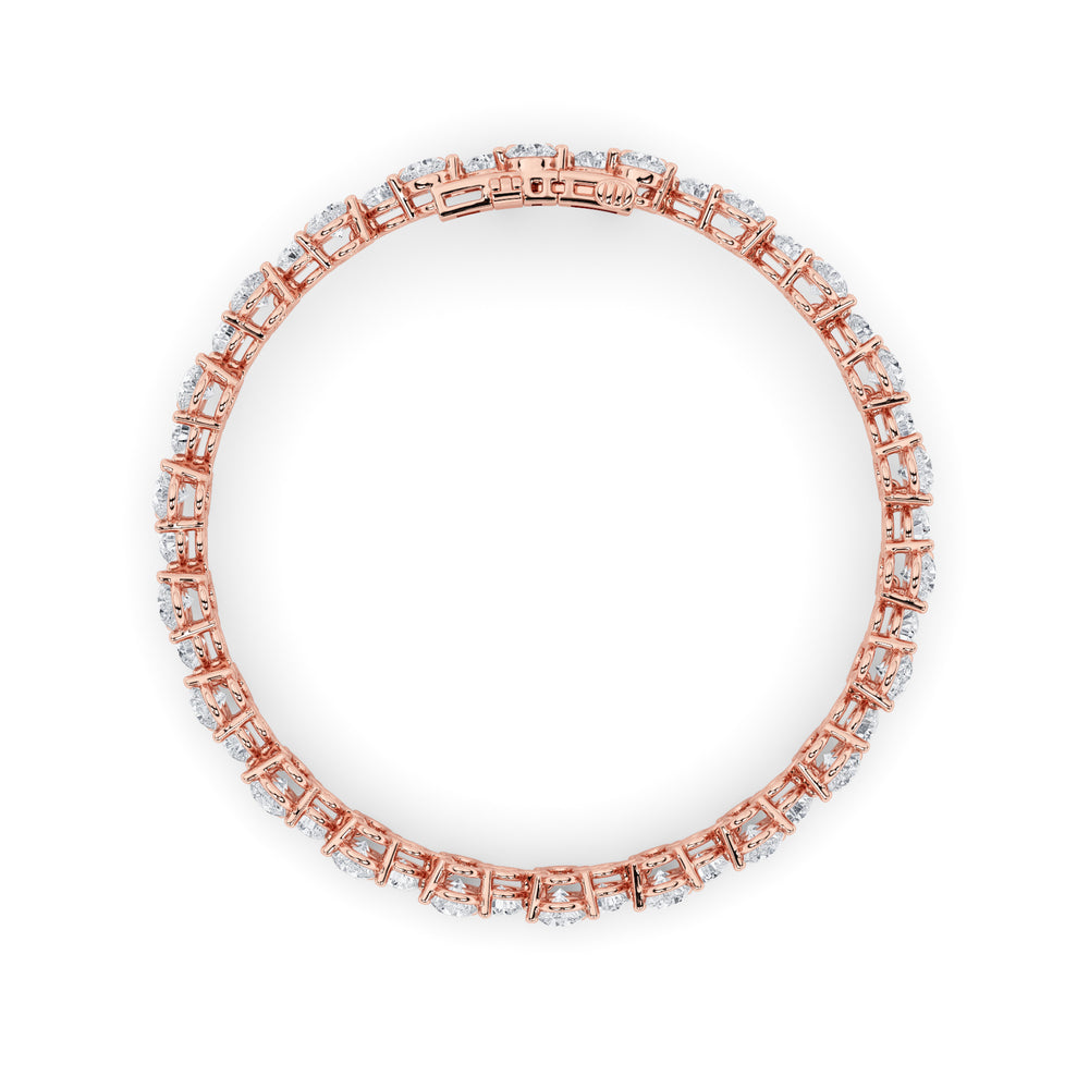 13CTW Round Shaped Lab Grown Diamond (F/VS) Cluster Bracelet in 14K Gold