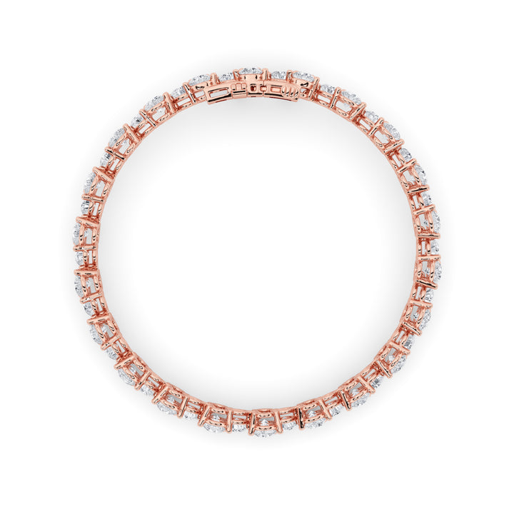13CTW Round Shaped Lab Grown Diamond (F/VS) Cluster Bracelet in 14K Gold