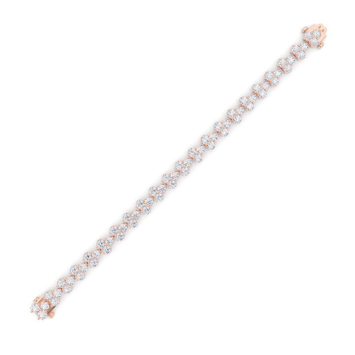 13CTW Round Shaped Lab Grown Diamond (F/VS) Cluster Bracelet in 14K Gold
