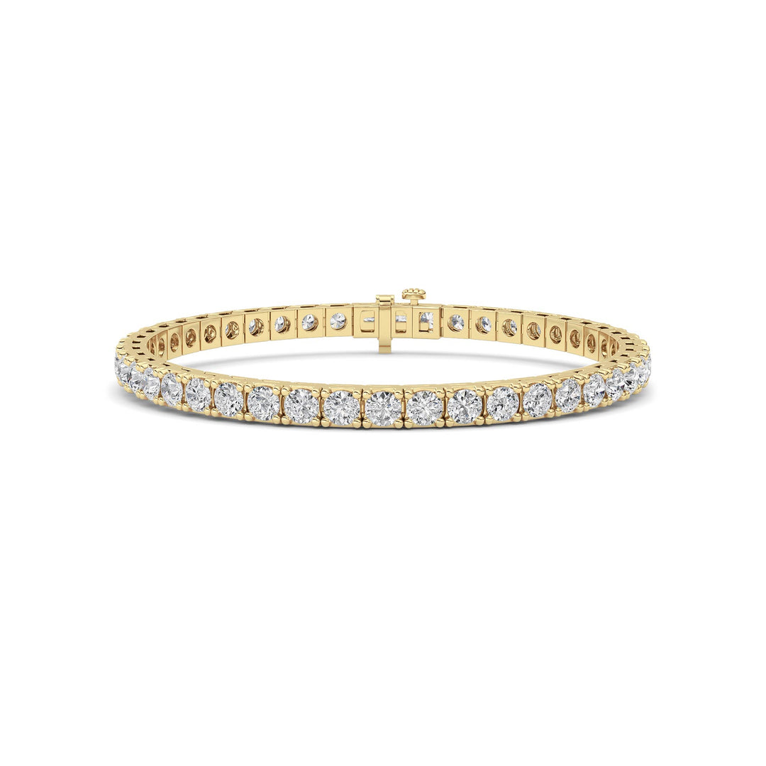 10CTW Round Shaped Lab Grown Diamond (F/VS) Bracelet in 14K Gold