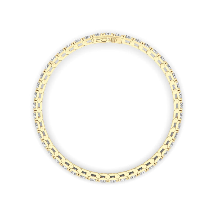 10CTW Round Shaped Lab Grown Diamond (F/VS) Bracelet in 14K Gold