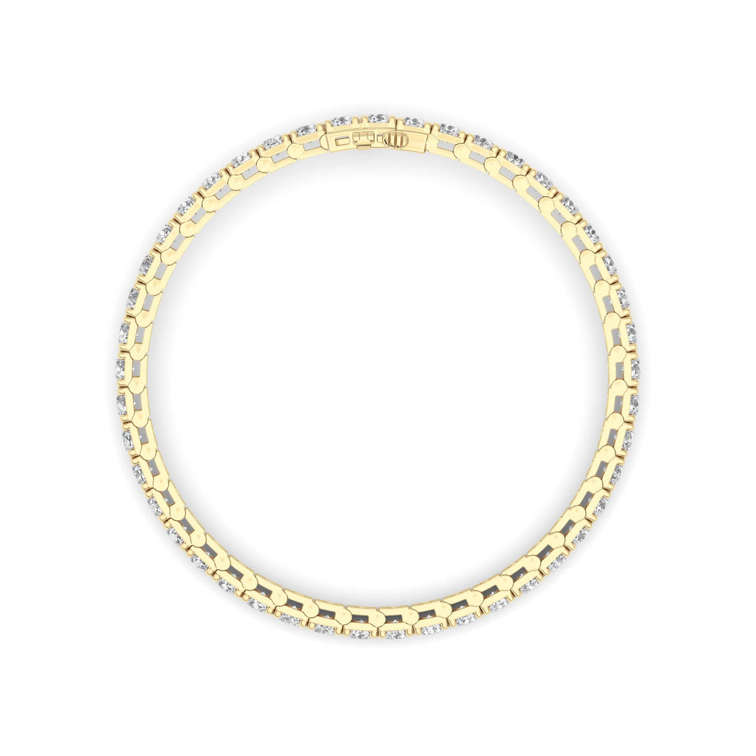10CTW Round Shaped Lab Grown Diamond (F/VS) Bracelet in 14K Gold