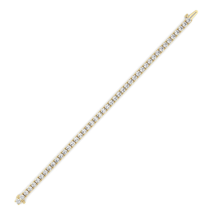 10CTW Round Shaped Lab Grown Diamond (F/VS) Bracelet in 14K Gold