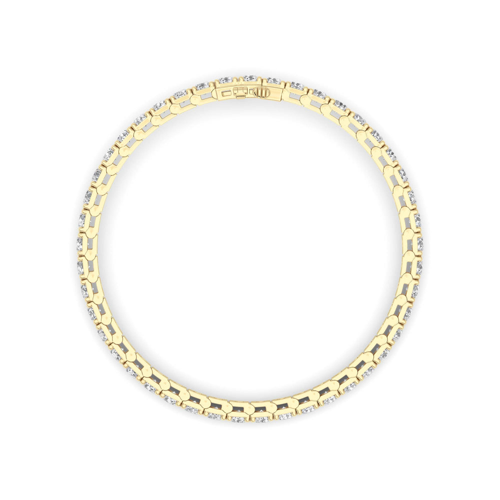 10CTW Round Shaped Lab Grown Diamond (F/VS) Bracelet in 14K Gold