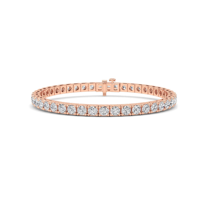 10CTW Round Shaped Lab Grown Diamond (F/VS) Bracelet in 14K Gold