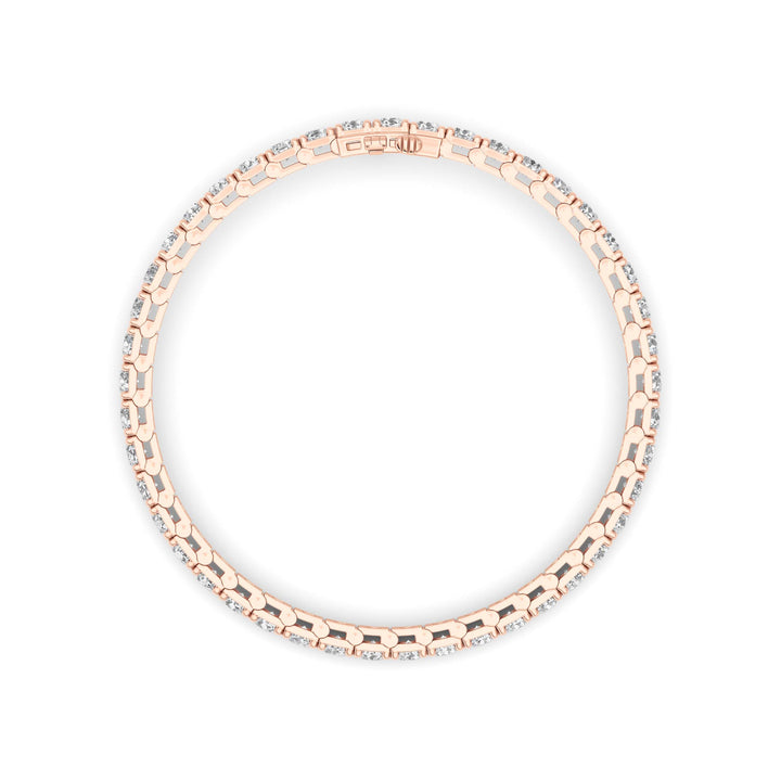 10CTW Round Shaped Lab Grown Diamond (F/VS) Bracelet in 14K Gold