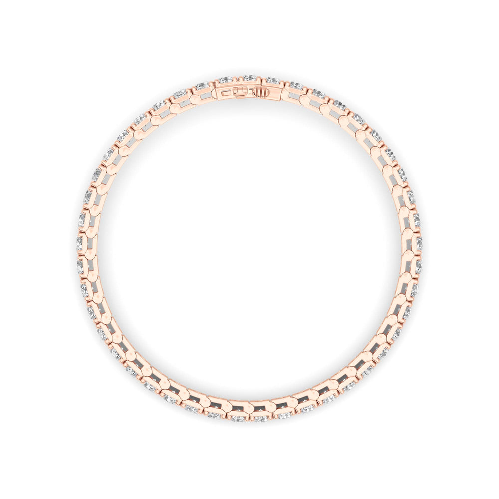 10CTW Round Shaped Lab Grown Diamond (F/VS) Bracelet in 14K Gold