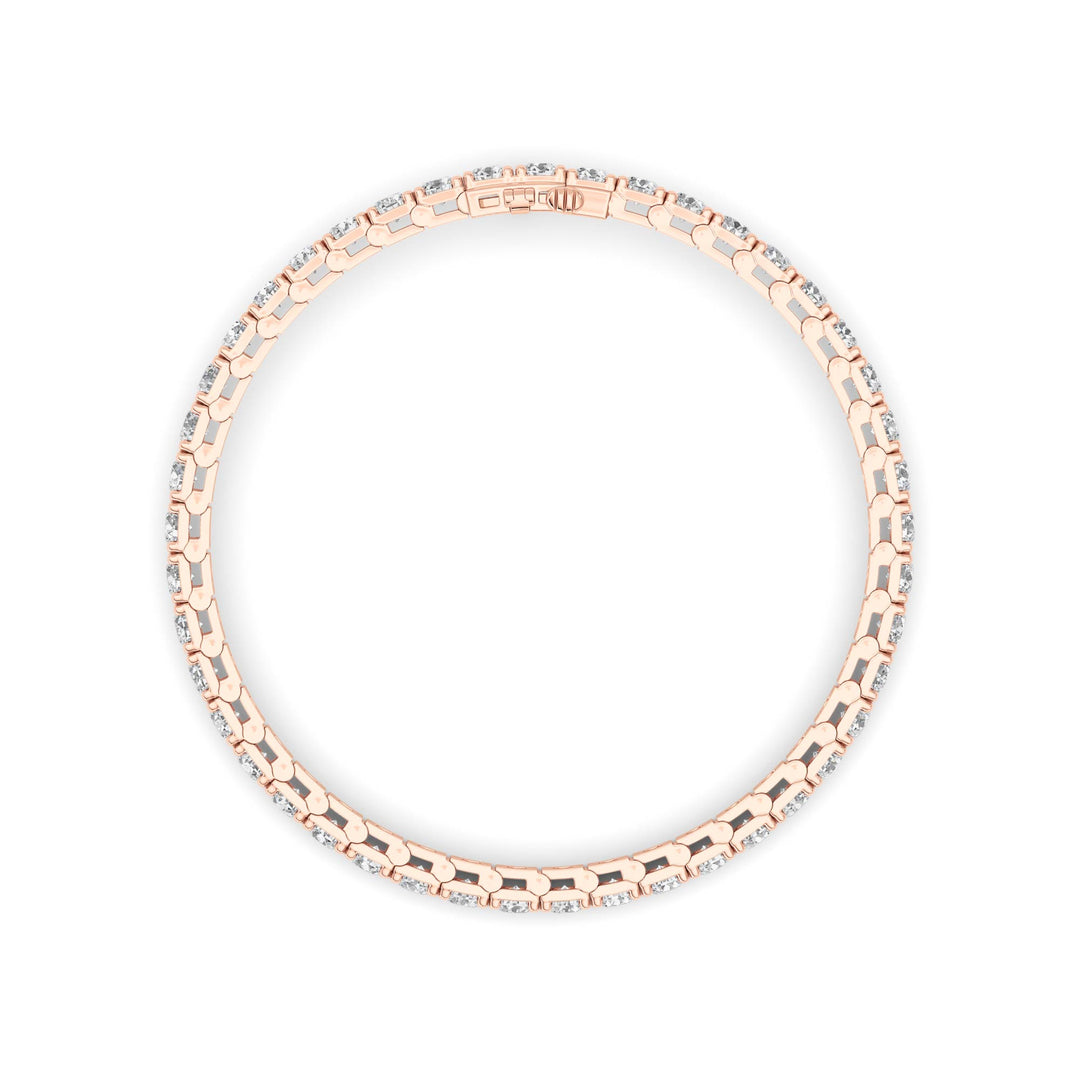 10CTW Round Shaped Lab Grown Diamond (F/VS) Bracelet in 14K Gold