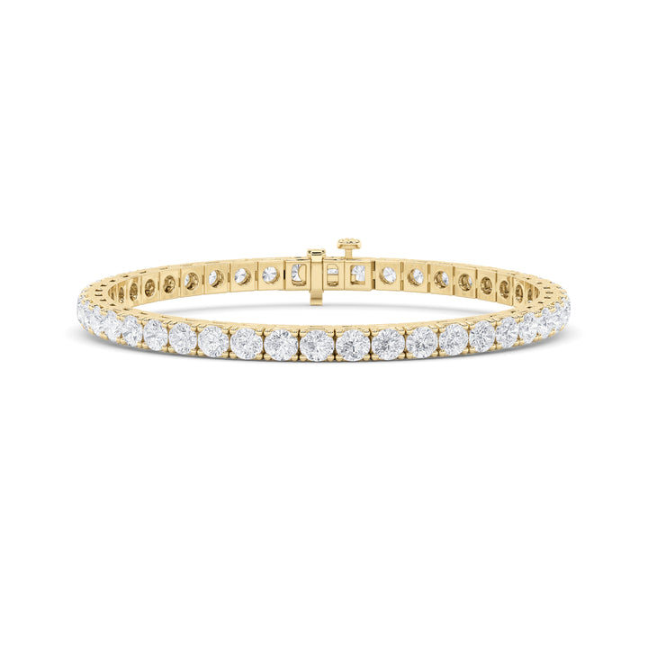 10.25CTW Round Shaped Lab Grown Diamond (F/VS) Bracelet in 14K Gold