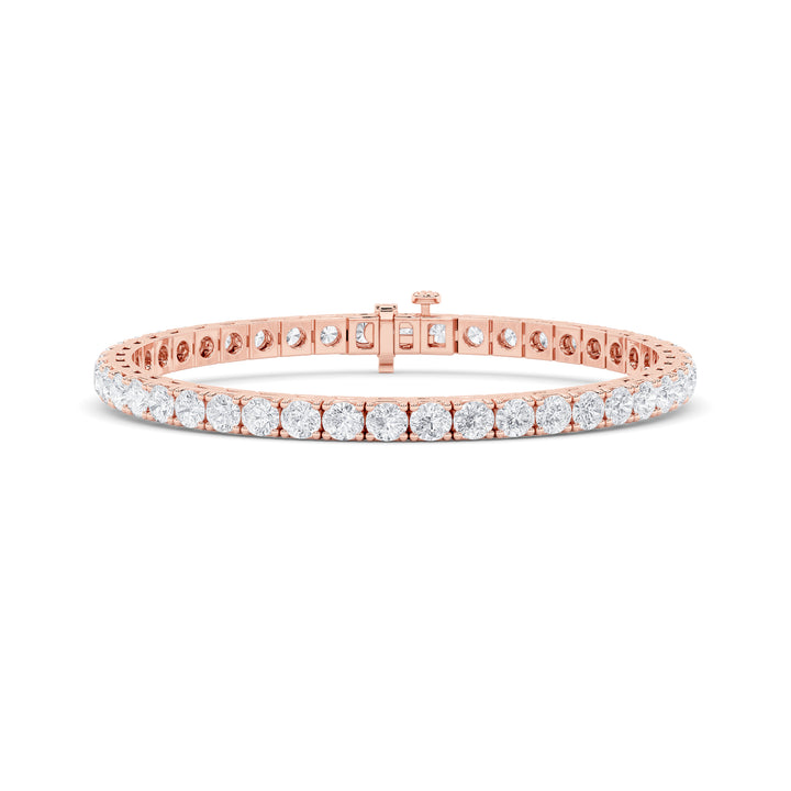 10.25CTW Round Shaped Lab Grown Diamond (F/VS) Bracelet in 14K Gold