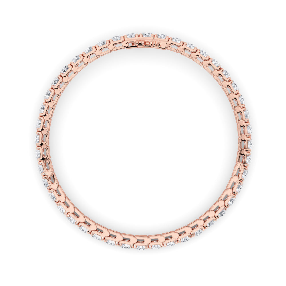 10.25CTW Round Shaped Lab Grown Diamond (F/VS) Bracelet in 14K Gold