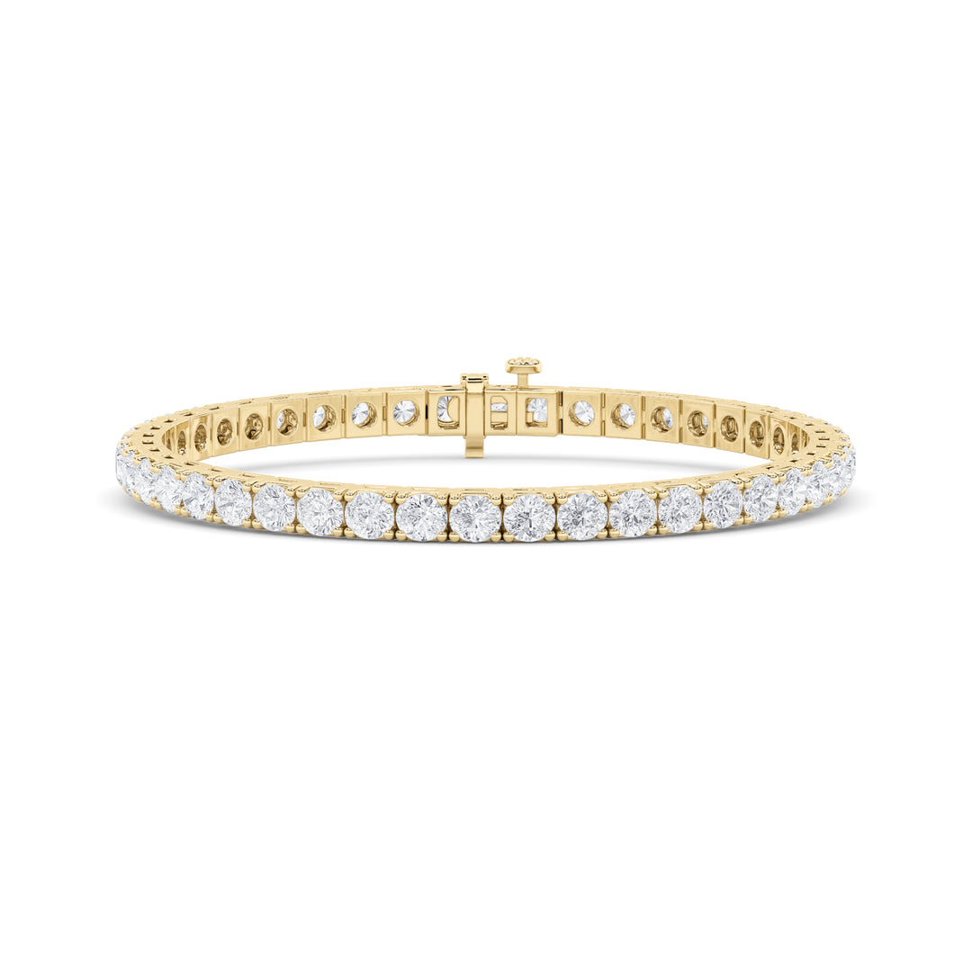 8CTW Round Shaped Lab Grown Diamond (F/VS) Bracelet in 14K Gold