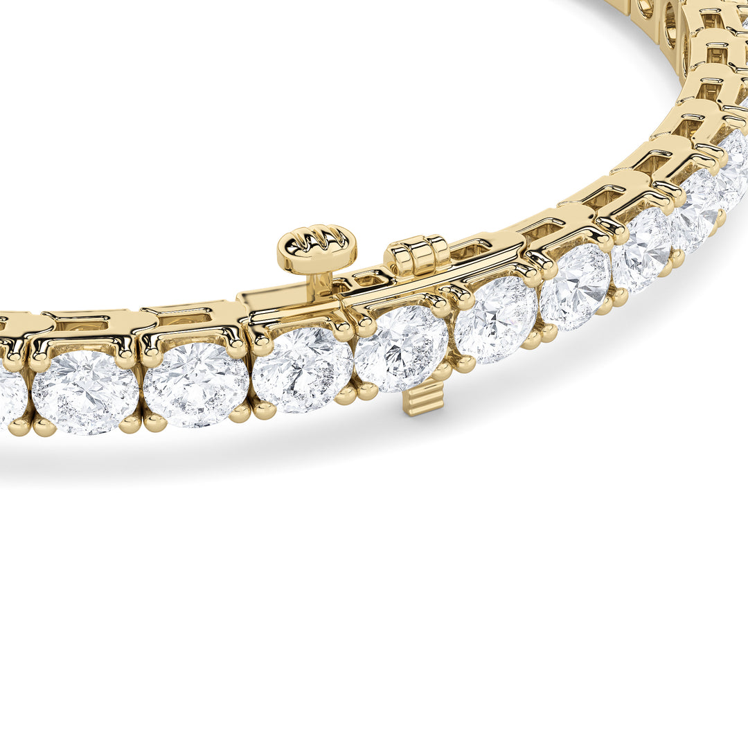 8CTW Round Shaped Lab Grown Diamond (F/VS) Bracelet in 14K Gold