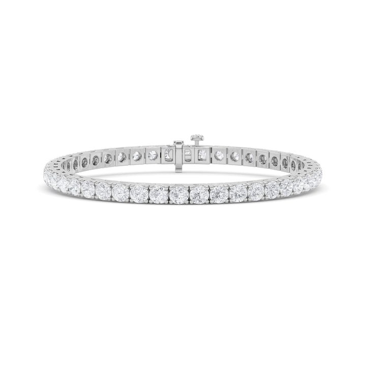 9CTW Round Shaped Lab Grown Diamond (F/VS) Bracelet in 14K Gold