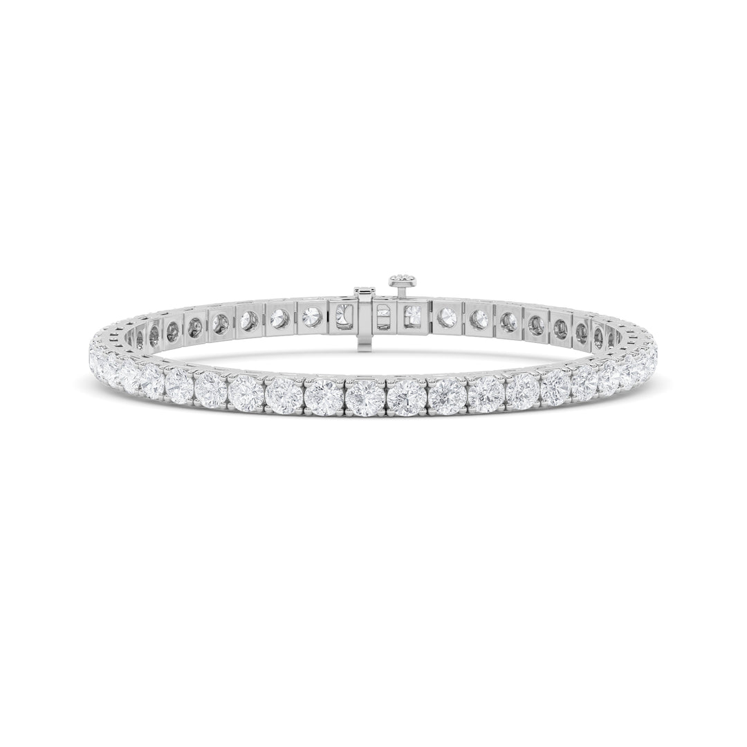 9CTW Round Shaped Lab Grown Diamond (F/VS) Bracelet in 14K Gold