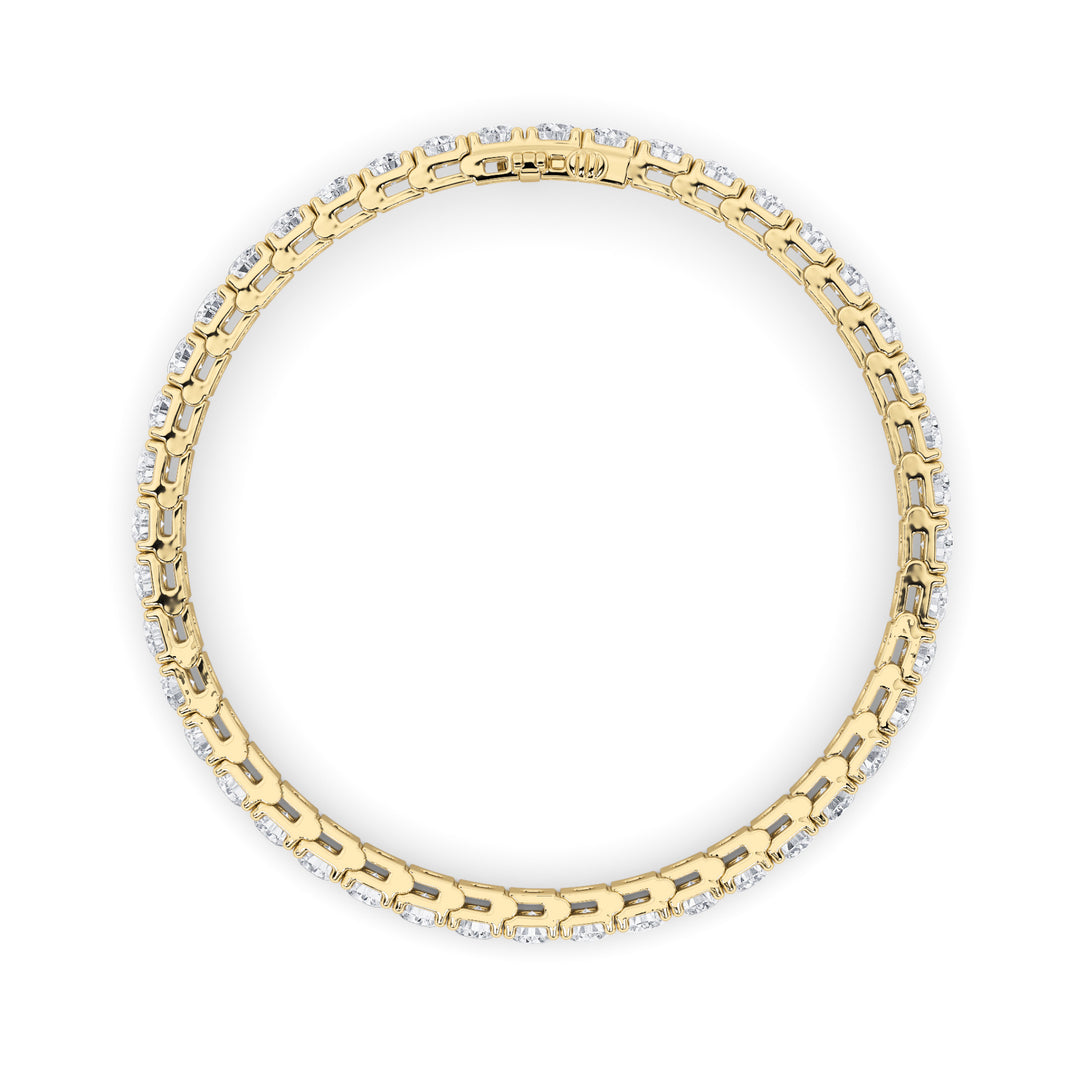 9CTW Round Shaped Lab Grown Diamond (F/VS) Bracelet in 14K Gold