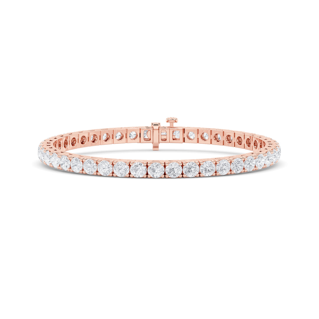 9CTW Round Shaped Lab Grown Diamond (F/VS) Bracelet in 14K Gold