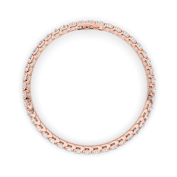 9CTW Round Shaped Lab Grown Diamond (F/VS) Bracelet in 14K Gold