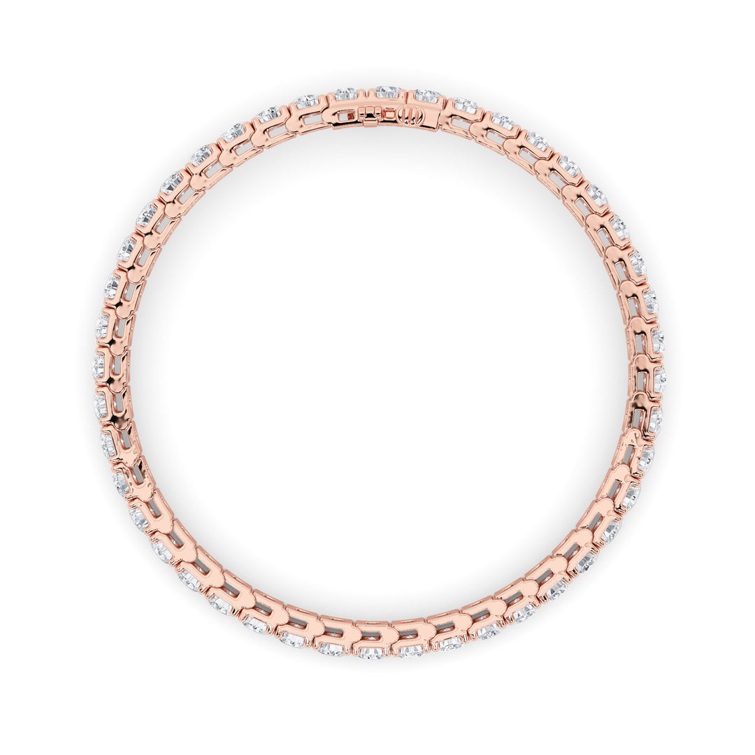 9CTW Round Shaped Lab Grown Diamond (F/VS) Bracelet in 14K Gold