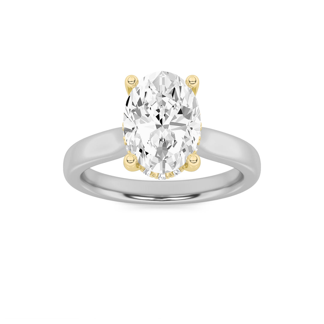 14K WY 1ct Lab Oval Solitaire Diamond Engagement Ring