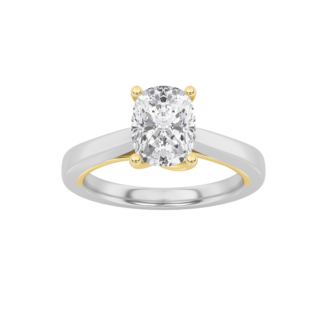 14K WY 1ct Lab Diamond Solitaire Engagement Ring