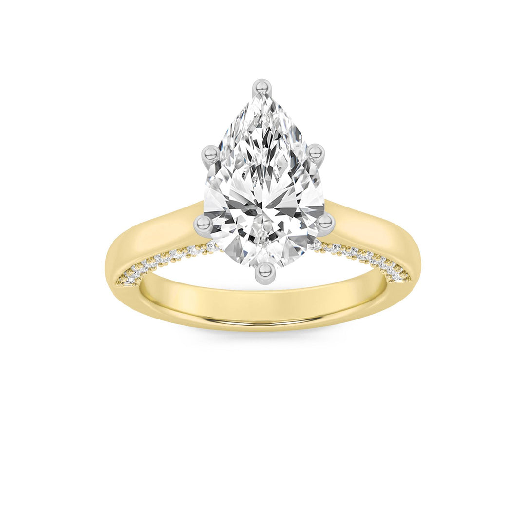 14K White Gold 1.3ct Lab Diamond Pear Solitaire Ring