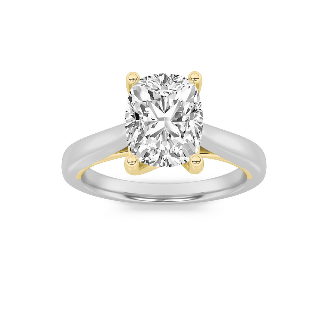 14K WY 1.5ct Lab Diamond Solitaire Engagement Ring