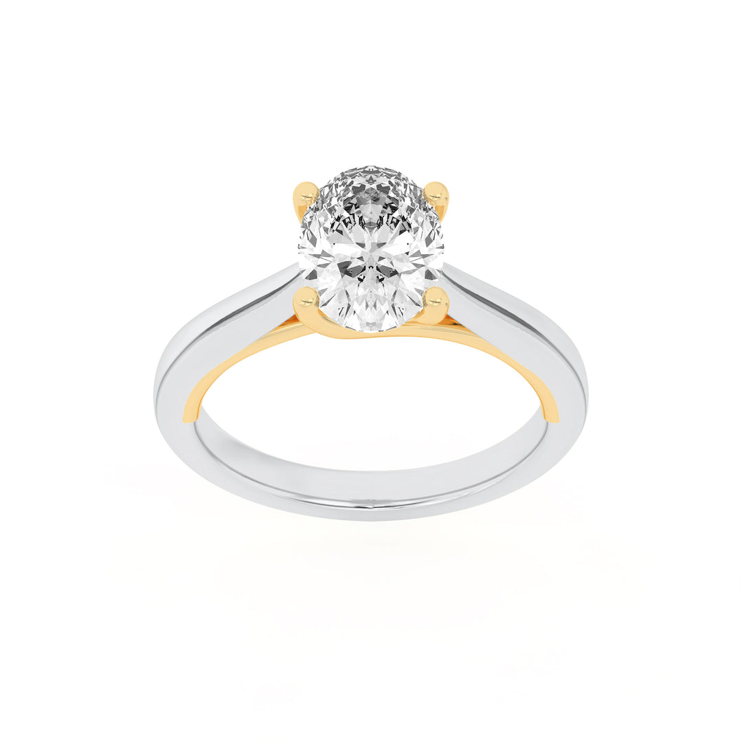 14KWY 2ct F+VS+ Lab Oval Diamond Solitaire Ring