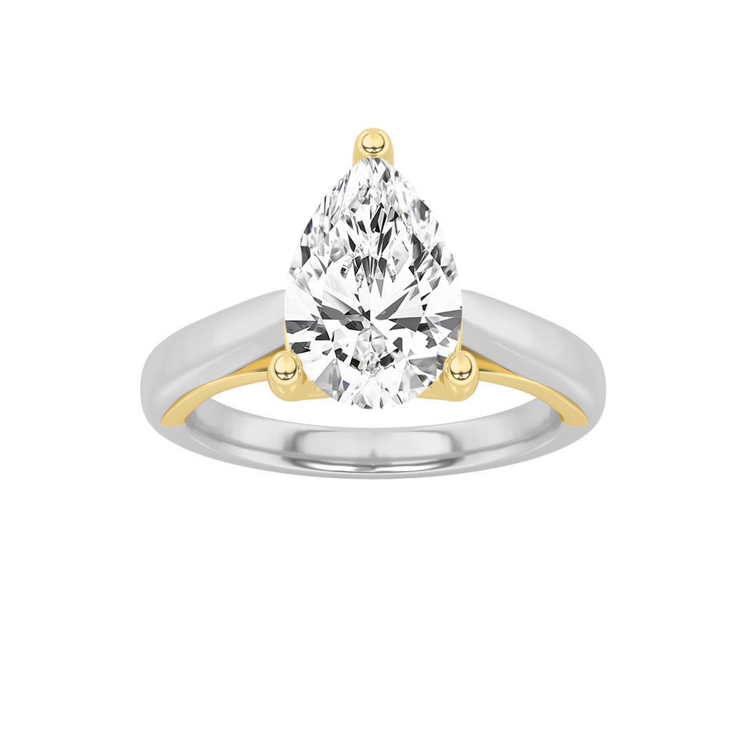 14K WY 1ct Lab Diamond Solitaire Engagement Ring