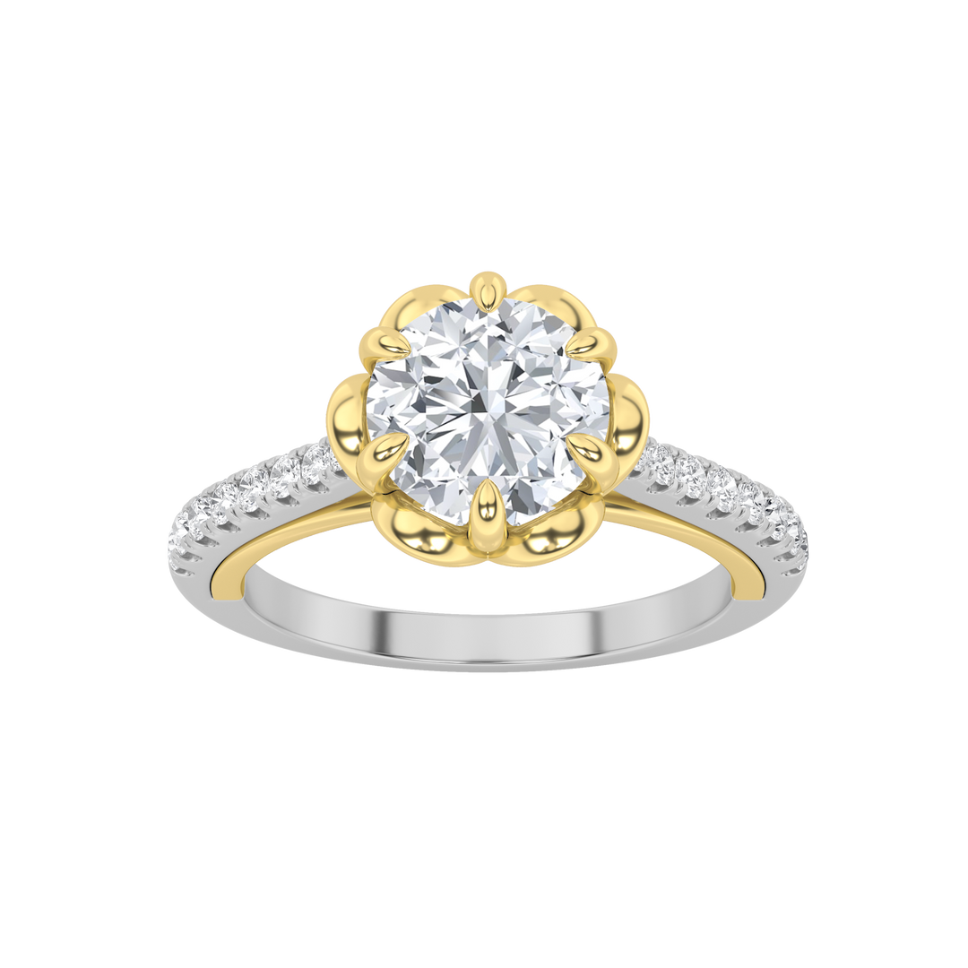14K White Gold 2ct Lab Diamond Emerald Halo Ring