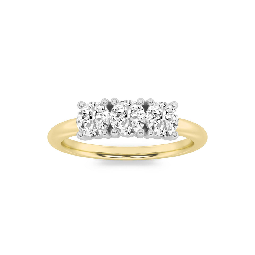 10K White Gold 0.8ctw Lab Diamond Three-Stone Ring