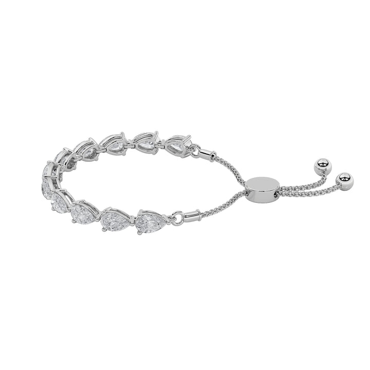 3.5CTW Pear Shaped Lab Grown Diamond (F/VS) Bolo Bracelet in 14K Gold