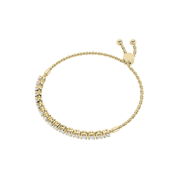 1CTW Round Shaped Lab Grown Diamond (F/VS) Bolo Bracelet in 14K Gold