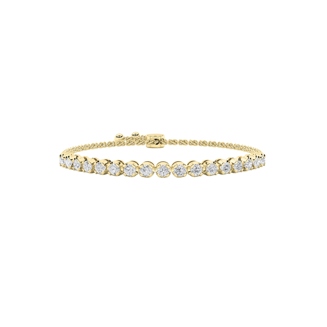 1CTW Round Shaped Lab Grown Diamond (F/VS) Bolo Bracelet in 14K Gold