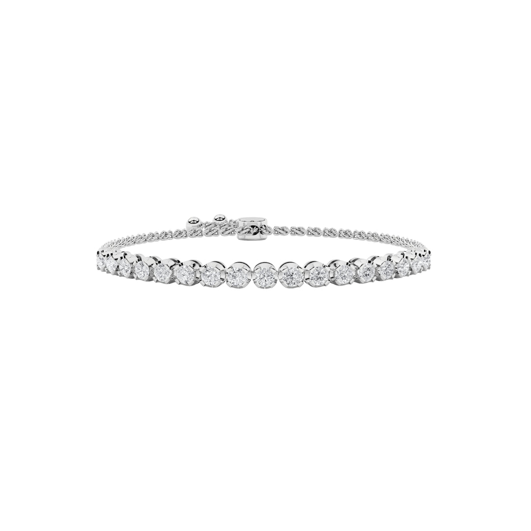 2CTW Round Shaped Lab Grown Diamond (F/VS) Bolo Bracelet in 14K Gold