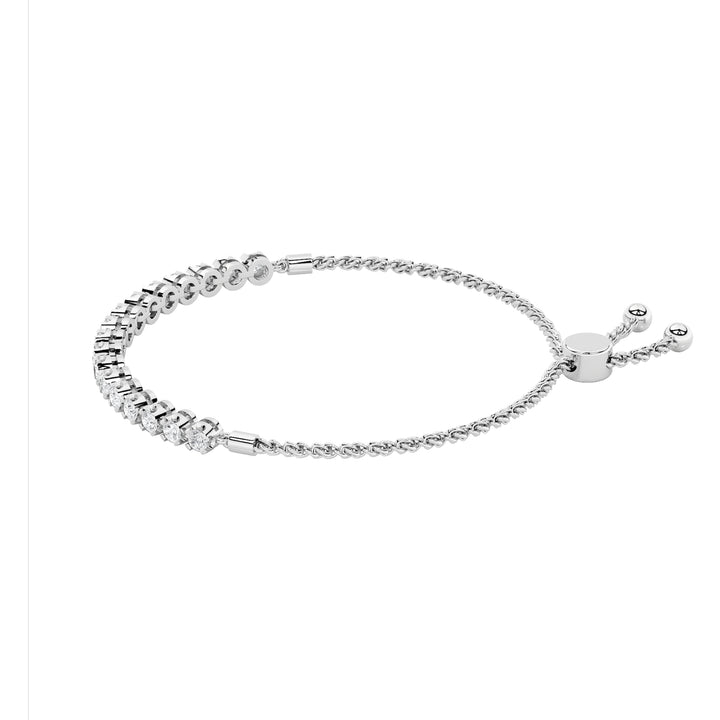 2CTW Round Shaped Lab Grown Diamond (F/VS) Bolo Bracelet in 14K Gold