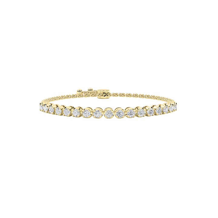 2CTW Round Shaped Lab Grown Diamond (F/VS) Bolo Bracelet in 14K Gold