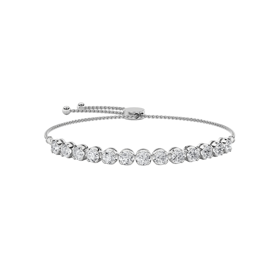 2.5CTW Round Shaped Lab Grown Diamond (F/VS) Bolo Bracelet in 14K Gold