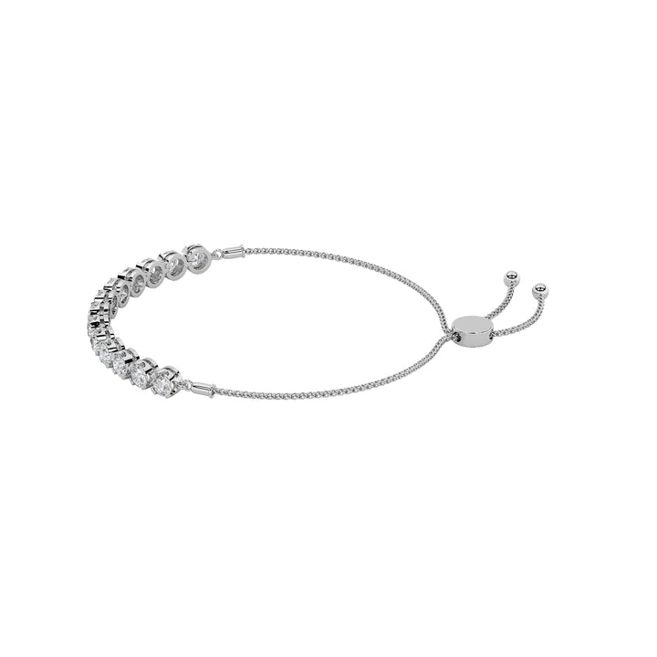 2.5CTW Round Shaped Lab Grown Diamond (F/VS) Bolo Bracelet in 14K Gold