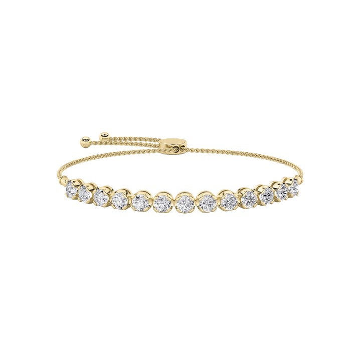 2.5CTW Round Shaped Lab Grown Diamond (F/VS) Bolo Bracelet in 14K Gold