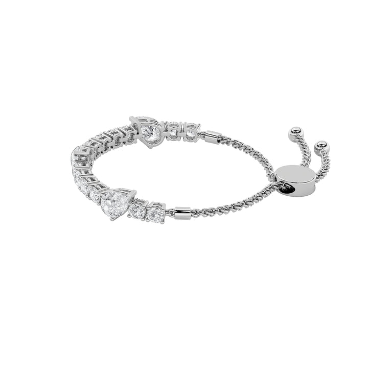 4.5CTW Pear Shaped Lab Grown Diamond (F/VS) Bolo Bracelet in 14K Gold