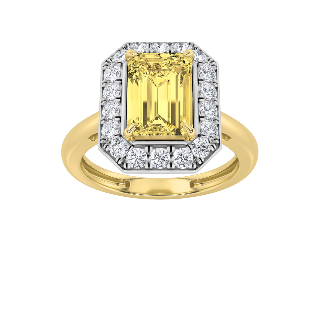 14K White Gold 2ct Lab Diamond Pear Halo Ring