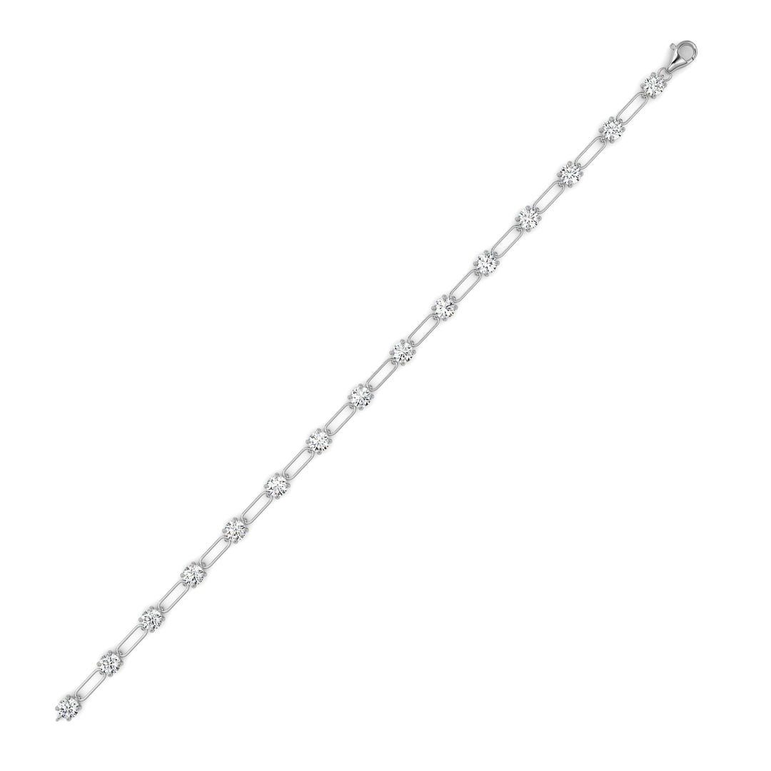 3CTW Round Shaped Lab Grown Diamond (F/VS) Station Bracelet in 14K Gold