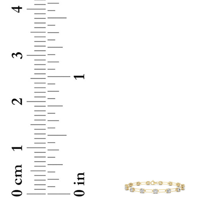 3CTW Round Shaped Lab Grown Diamond (F/VS) Station Bracelet in 14K Gold